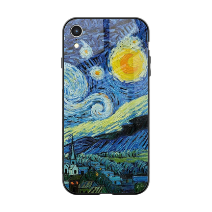 Starry night back phone cover | glass case for iphone xr