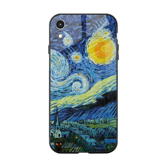 Starry night back phone cover | glass case for iphone xr