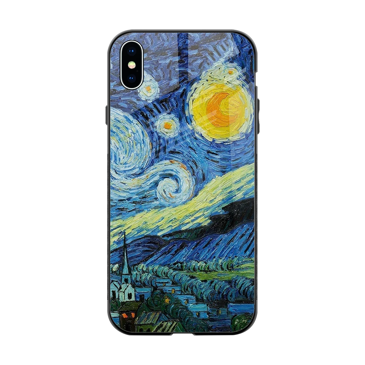 Starry night back phone cover | glass case for iphone xs max