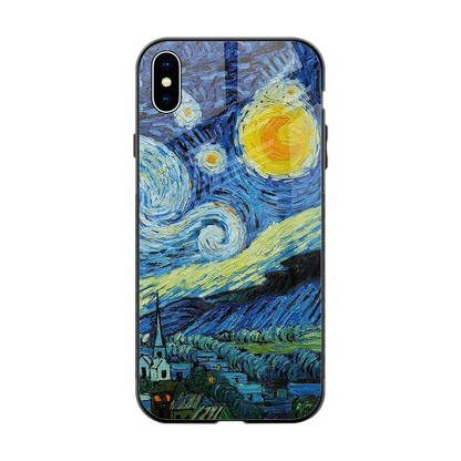 Starry night back phone cover | glass case for iphone xs max