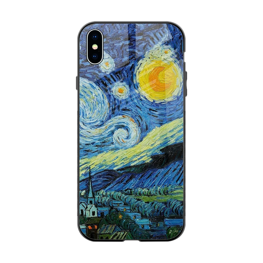 Starry night back phone cover | glass case for iphone xs max