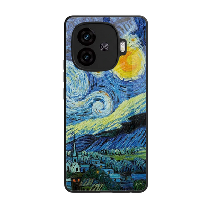 Starry night back phone cover | glass case for iqoo neo 10r 5g