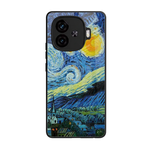 Starry night back phone cover | glass case for iqoo neo 10r 5g