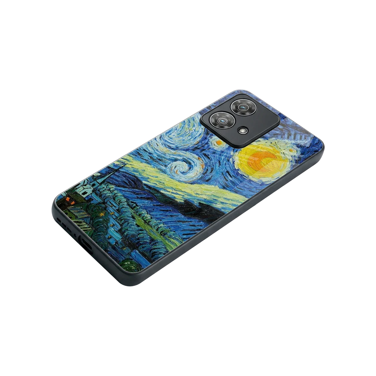 Starry night stylish phone case for motorola edge 40 neo 5g | glossy glass and slim fit