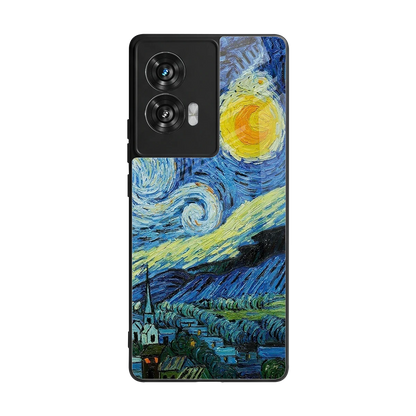Starry night back phone cover | glass case for motorola edge 50 fusion