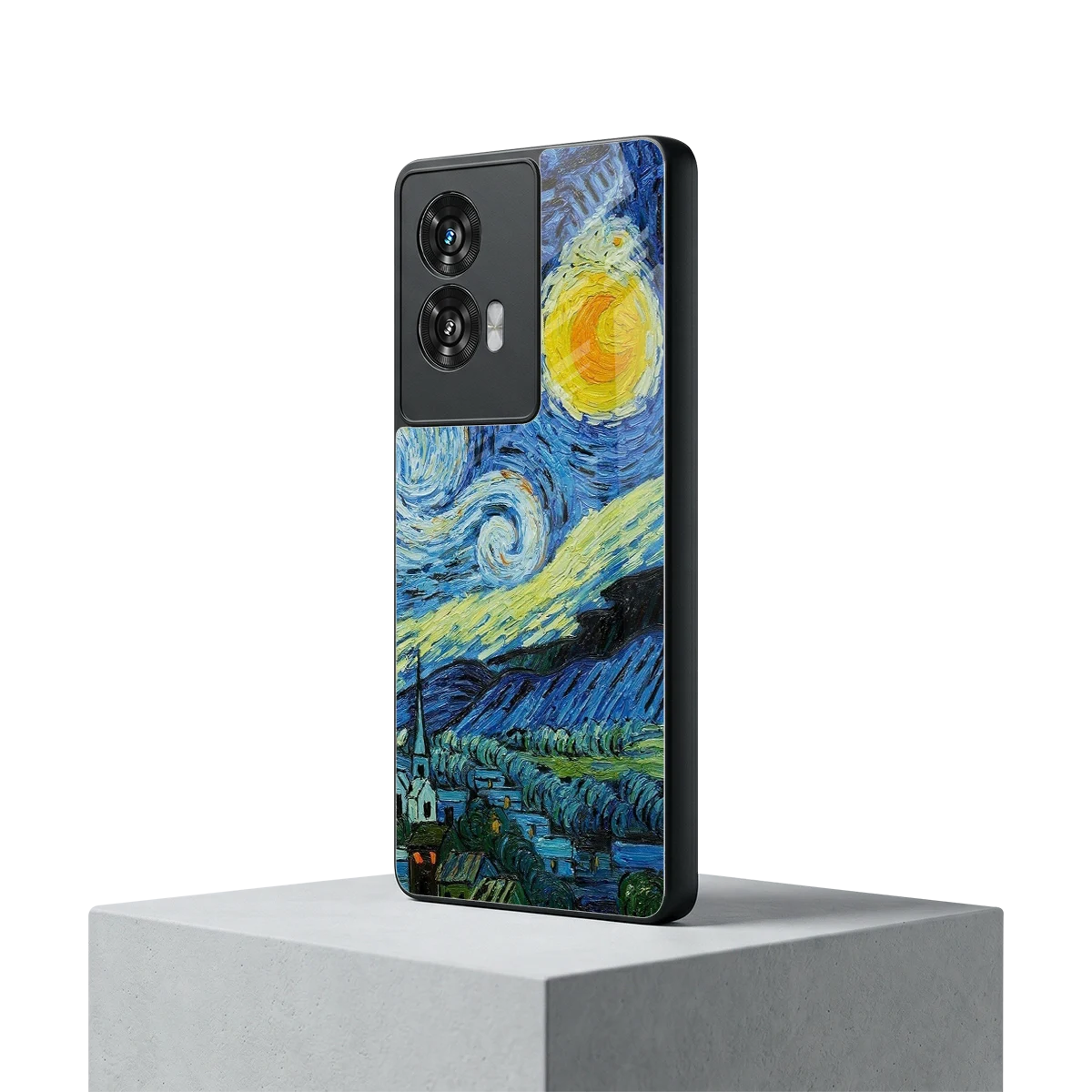 Starry night motorola edge 50 fusion mobile cover | shockproof glass phone case