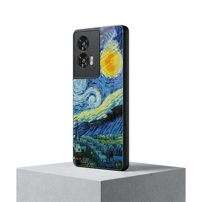 Starry night motorola edge 50 fusion mobile cover | shockproof glass phone case
