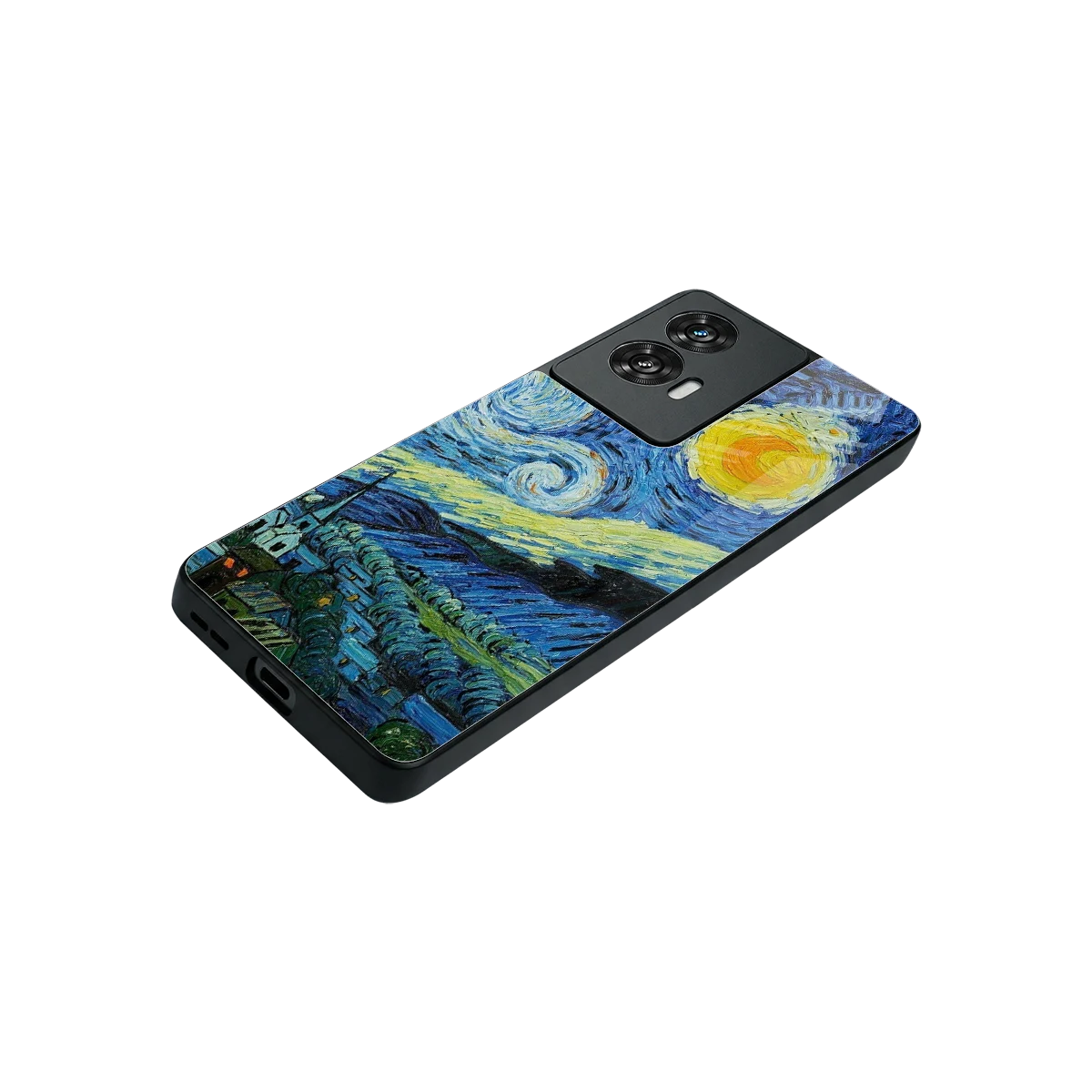 Starry night stylish phone case for motorola edge 50 fusion | glossy glass and slim fit