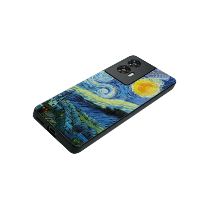Starry night stylish phone case for motorola edge 50 fusion | glossy glass and slim fit