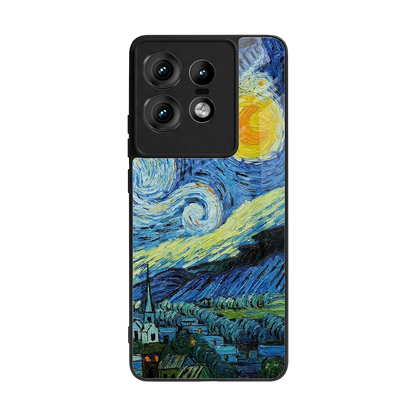 Starry night back phone cover | glass case for motorola edge 50 pro