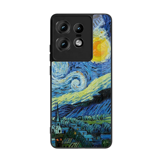 Starry night back phone cover | glass case for motorola edge 50 pro
