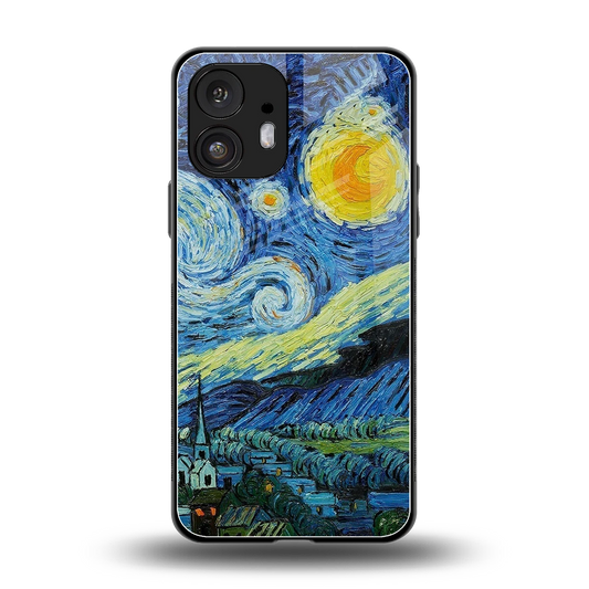 Starry night back phone cover | glass case for nothing phone 2