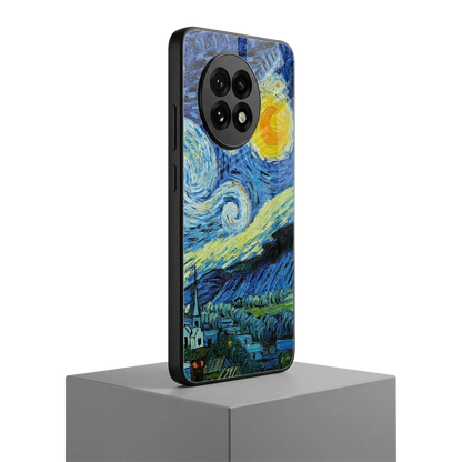 Starry night oneplus 13r mobile cover | shockproof glass phone case