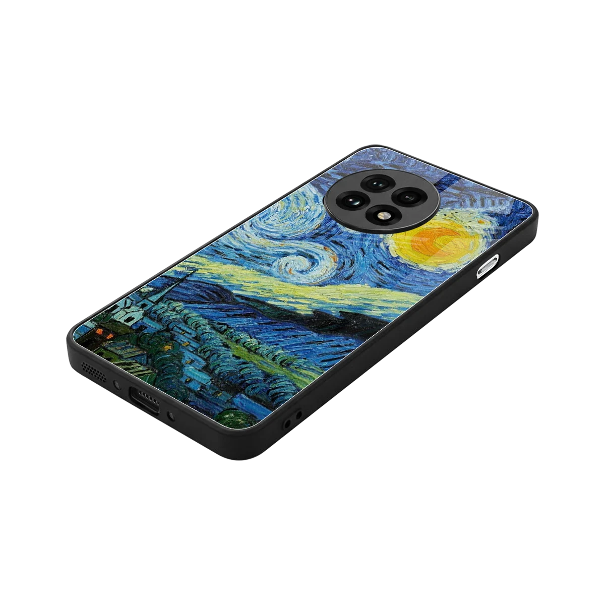 Starry night stylish phone case for oneplus 13r | glossy glass and slim fit