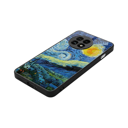 Starry night stylish phone case for oneplus 13r | glossy glass and slim fit