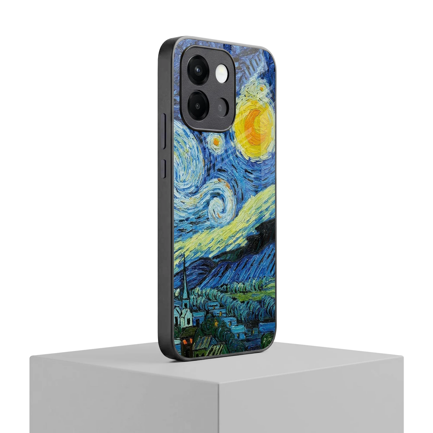 Starry night oneplus 13s mobile cover | shockproof glass phone case