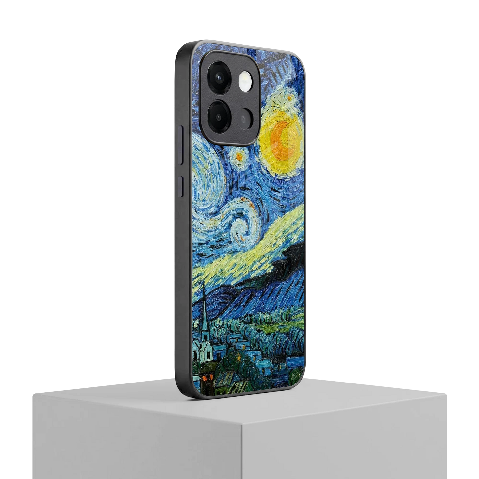 Starry night oneplus 13s mobile cover | shockproof glass phone case