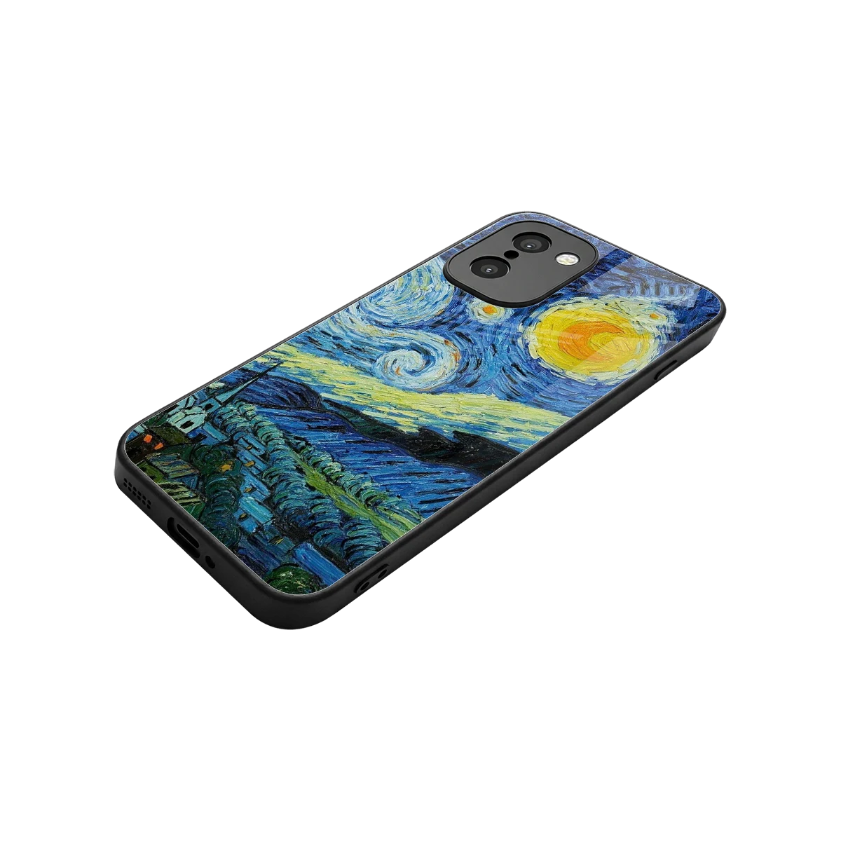 Starry night stylish phone case for oneplus 15r | glossy glass and slim fit
