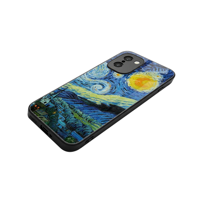 Starry night stylish phone case for oneplus 15r | glossy glass and slim fit