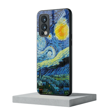 Starry night oneplus nord 2 mobile cover | shockproof glass phone case