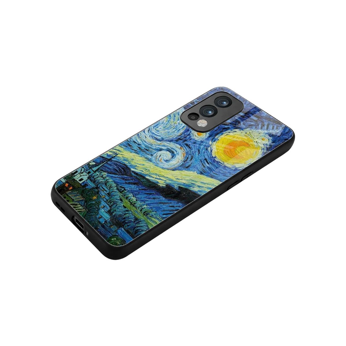 Starry night stylish phone case for oneplus nord 2 | glossy glass and slim fit