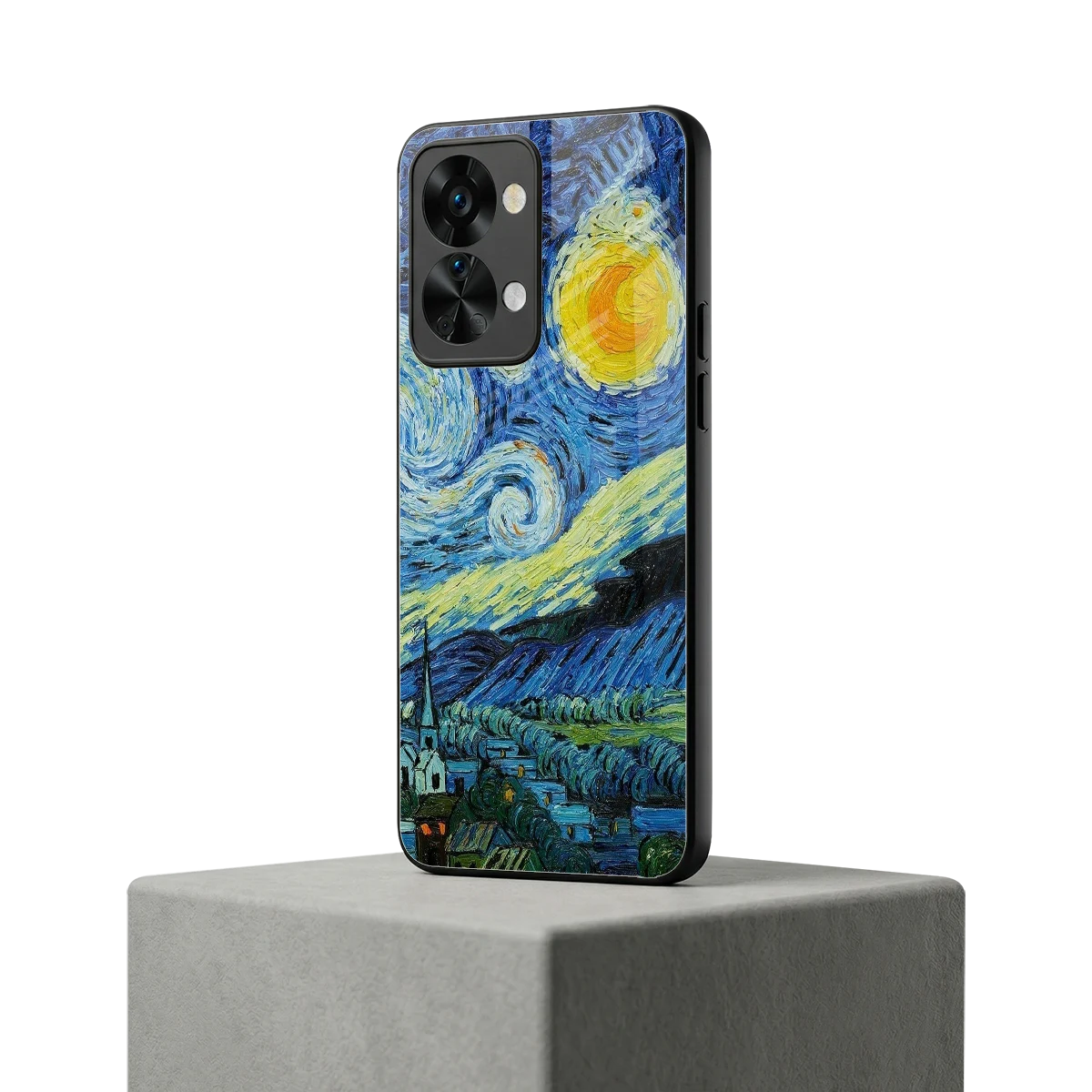 Starry night oneplus nord 2t mobile cover | shockproof glass phone case