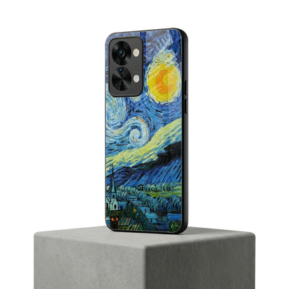 Starry night oneplus nord 2t mobile cover | shockproof glass phone case