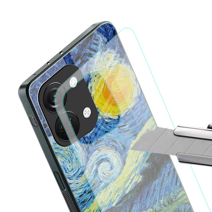 Starry night stylish phone case for oneplus nord 3 | glossy glass and slim fit