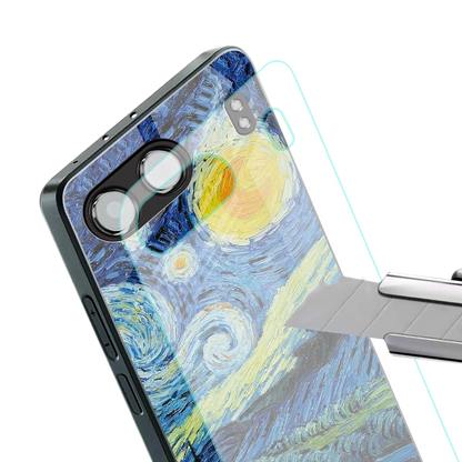 Starry night stylish phone case for oneplus nord 4 | glossy glass and slim fit