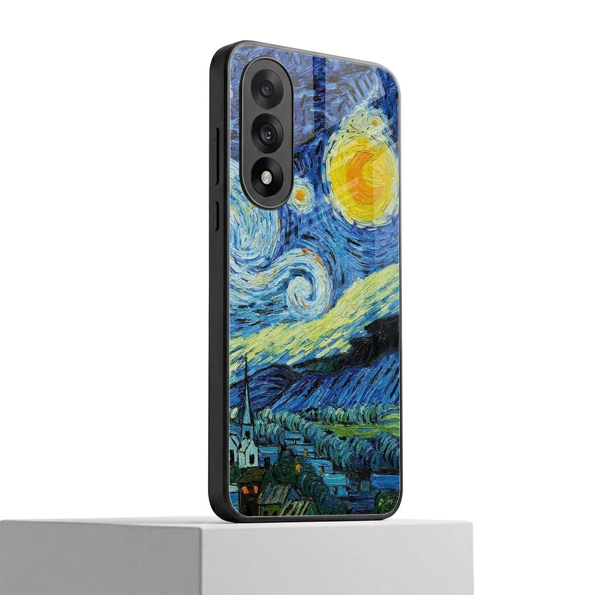Starry night oneplus nord 5 mobile cover | shockproof glass phone case