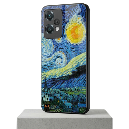 Starry night oneplus nord ce 2 lite mobile cover | shockproof glass phone case