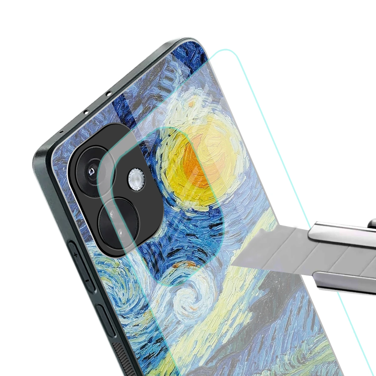 Starry night stylish phone case for oneplus nord ce 3 | glossy glass and slim fit
