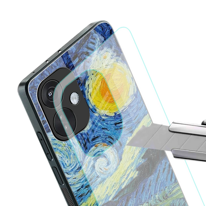 Starry night stylish phone case for oneplus nord ce 3 | glossy glass and slim fit