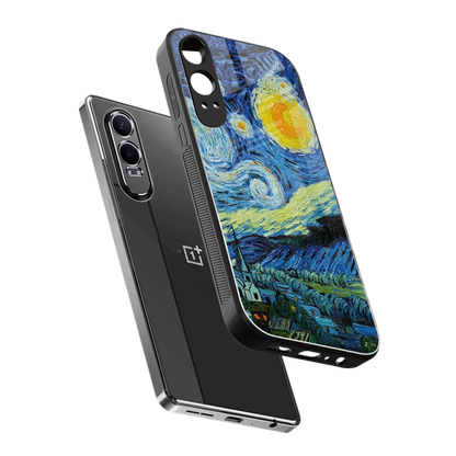Starry night sleek oneplus nord ce 4 lite cover with tempered glass back and TPU edges
