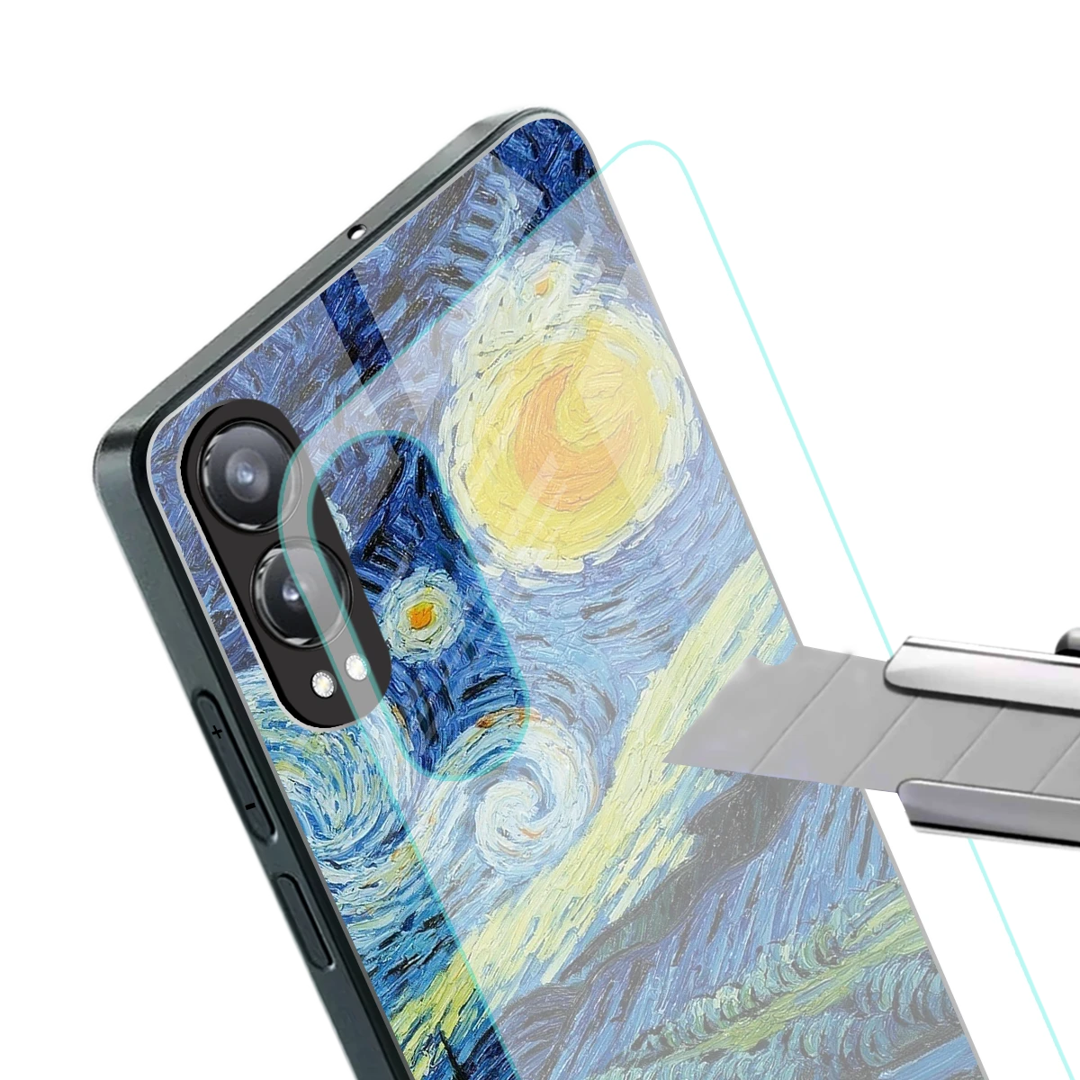 Starry night stylish phone case for oneplus nord ce 4 lite | glossy glass and slim fit