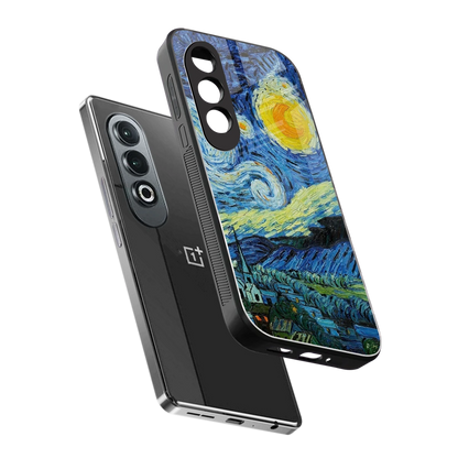 Starry night sleek oneplus nord ce 4 cover with tempered glass back and TPU edges