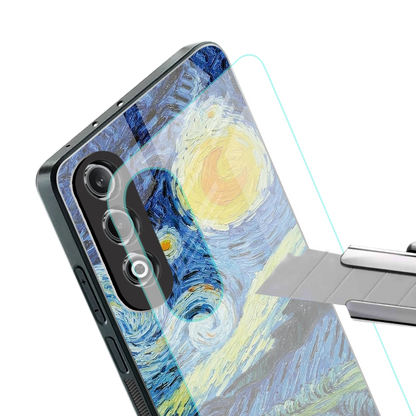 Starry night stylish phone case for oneplus nord ce 4 | glossy glass and slim fit