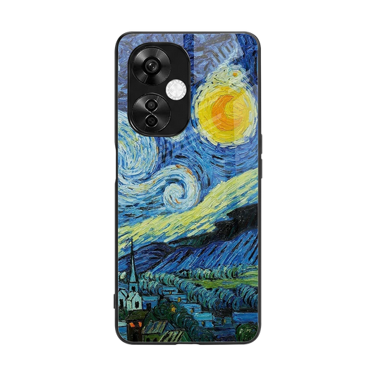 Starry night back phone cover | glass case for oneplus nord ce 3 lite