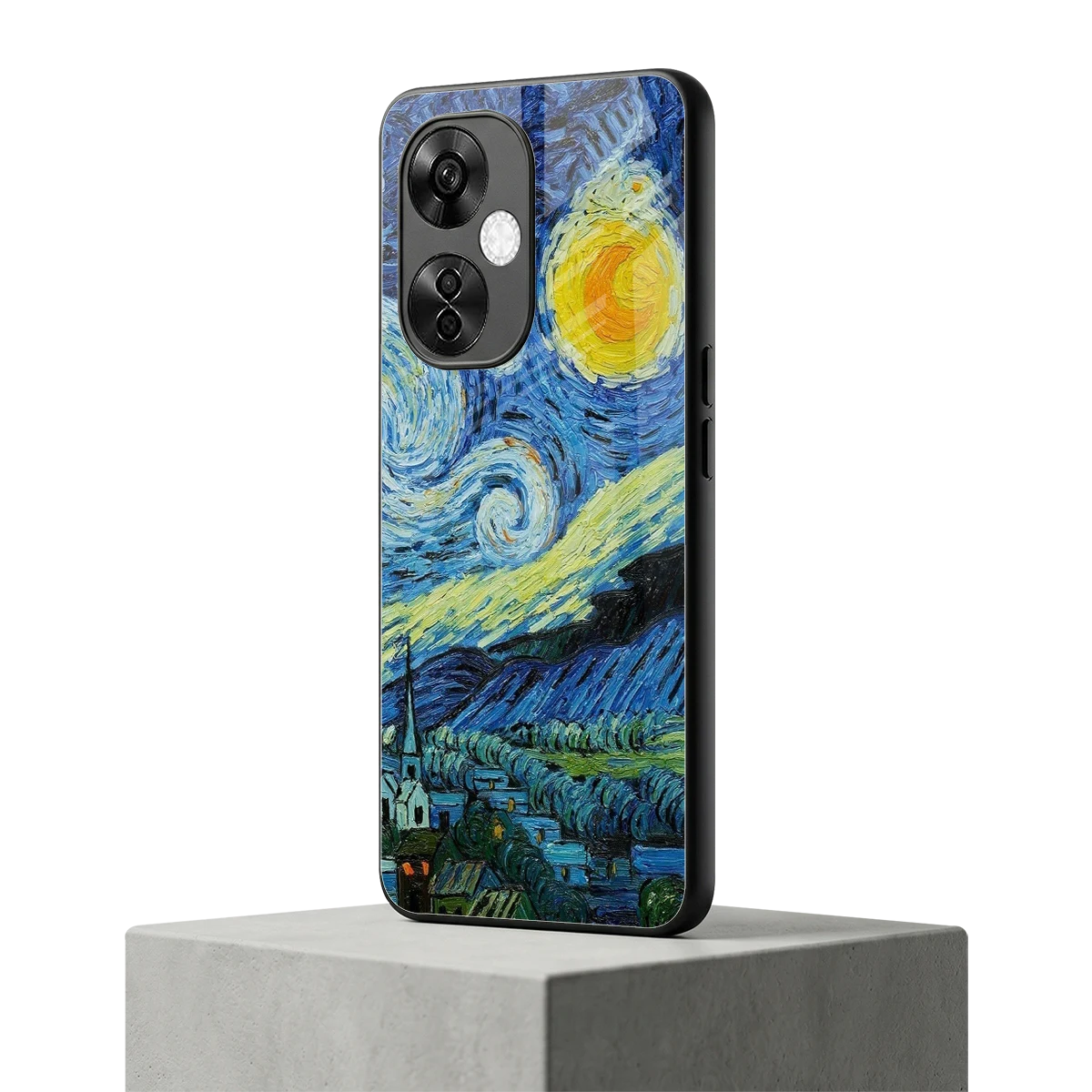 Starry night oneplus nord ce 3 lite mobile cover | shockproof glass phone case