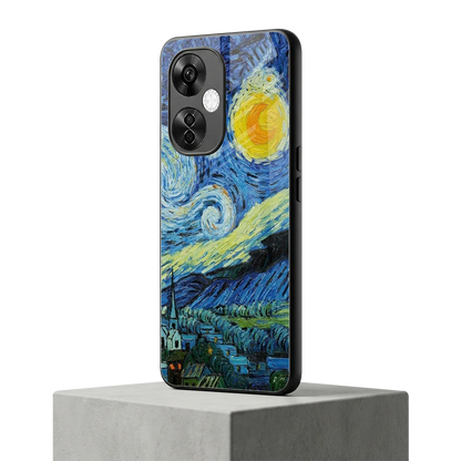 Starry night oneplus nord ce 3 lite mobile cover | shockproof glass phone case