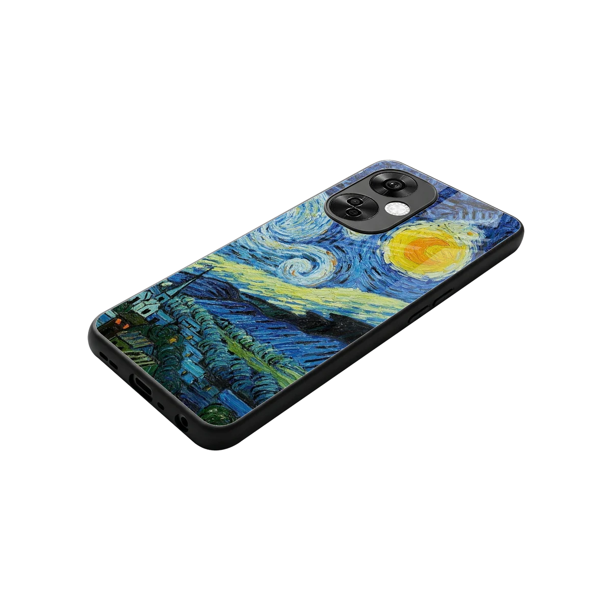 Starry night stylish phone case for oneplus nord ce 3 lite | glossy glass and slim fit