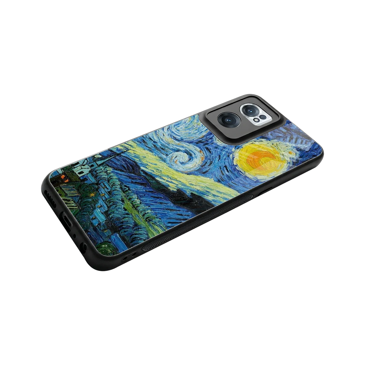 Starry night stylish phone case for oneplus nord ce 2 | glossy glass and slim fit