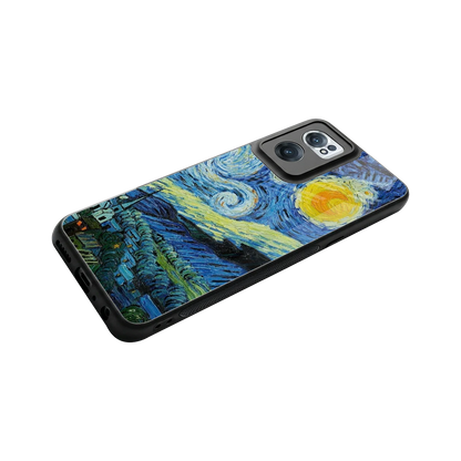 Starry night stylish phone case for oneplus nord ce 2 | glossy glass and slim fit
