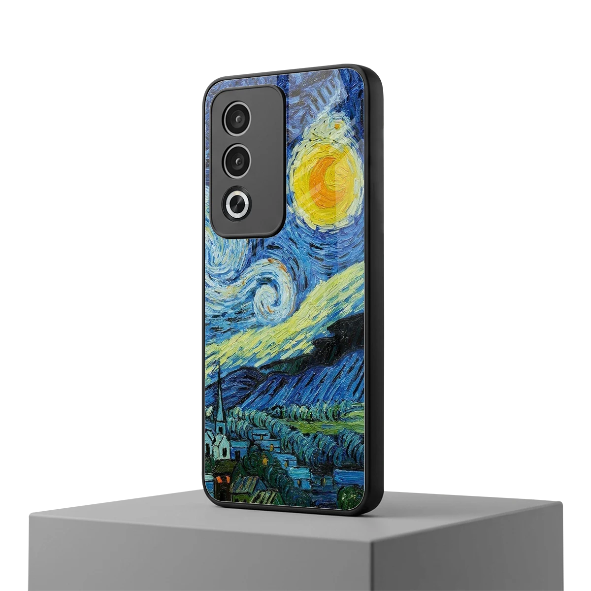 Starry night oppo a3 pro mobile cover | shockproof glass phone case