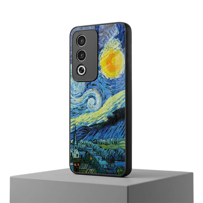 Starry night oppo a3 pro mobile cover | shockproof glass phone case