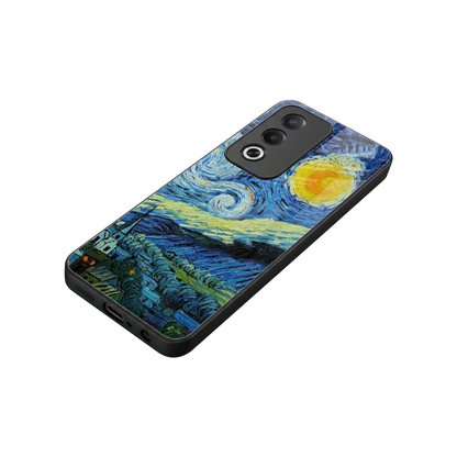 Starry night stylish phone case for oppo a3 pro | glossy glass and slim fit