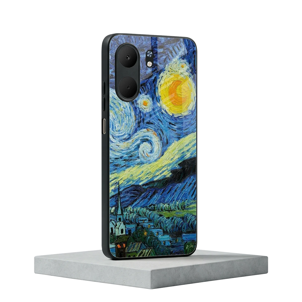 Starry night oppo a5x 5g mobile cover | shockproof glass phone case