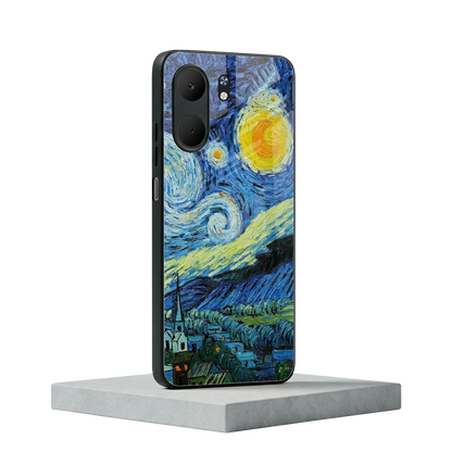Starry night oppo a5x 5g mobile cover | shockproof glass phone case