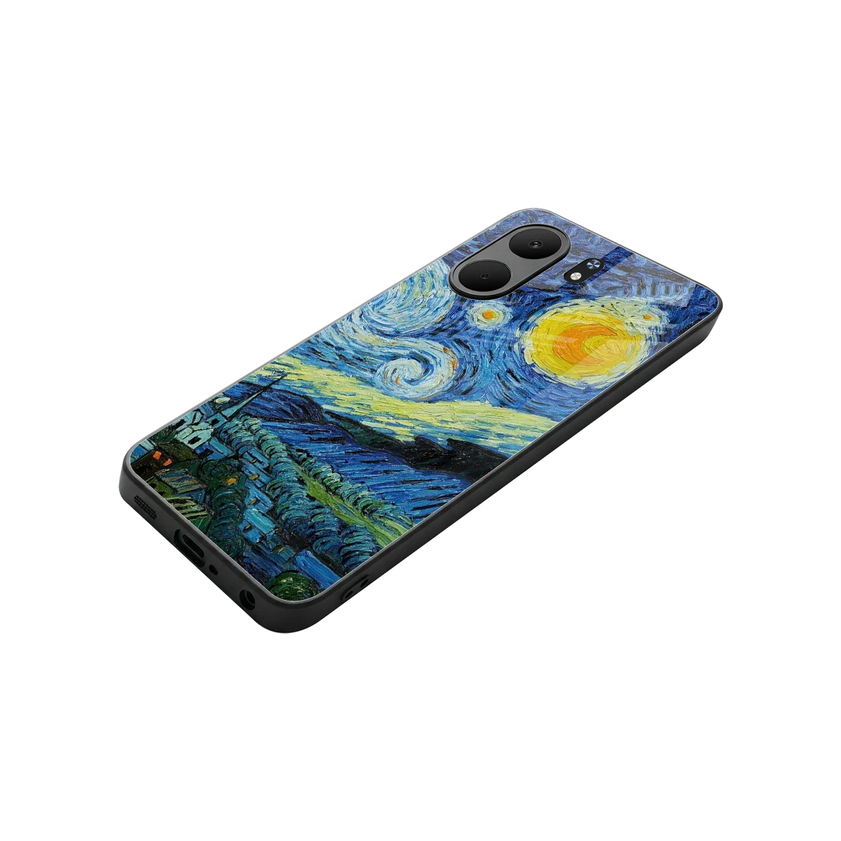 Starry night stylish phone case for oppo a5x 5g | glossy glass and slim fit