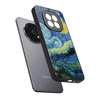 Starry night sleek oppo f29 pro 5g cover with tempered glass back and TPU edges